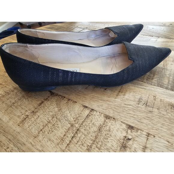 Jimmy Choo Ballet Flats Pointed Toe Women's Size 37/7 Slip On Black - Picture 4 of 16